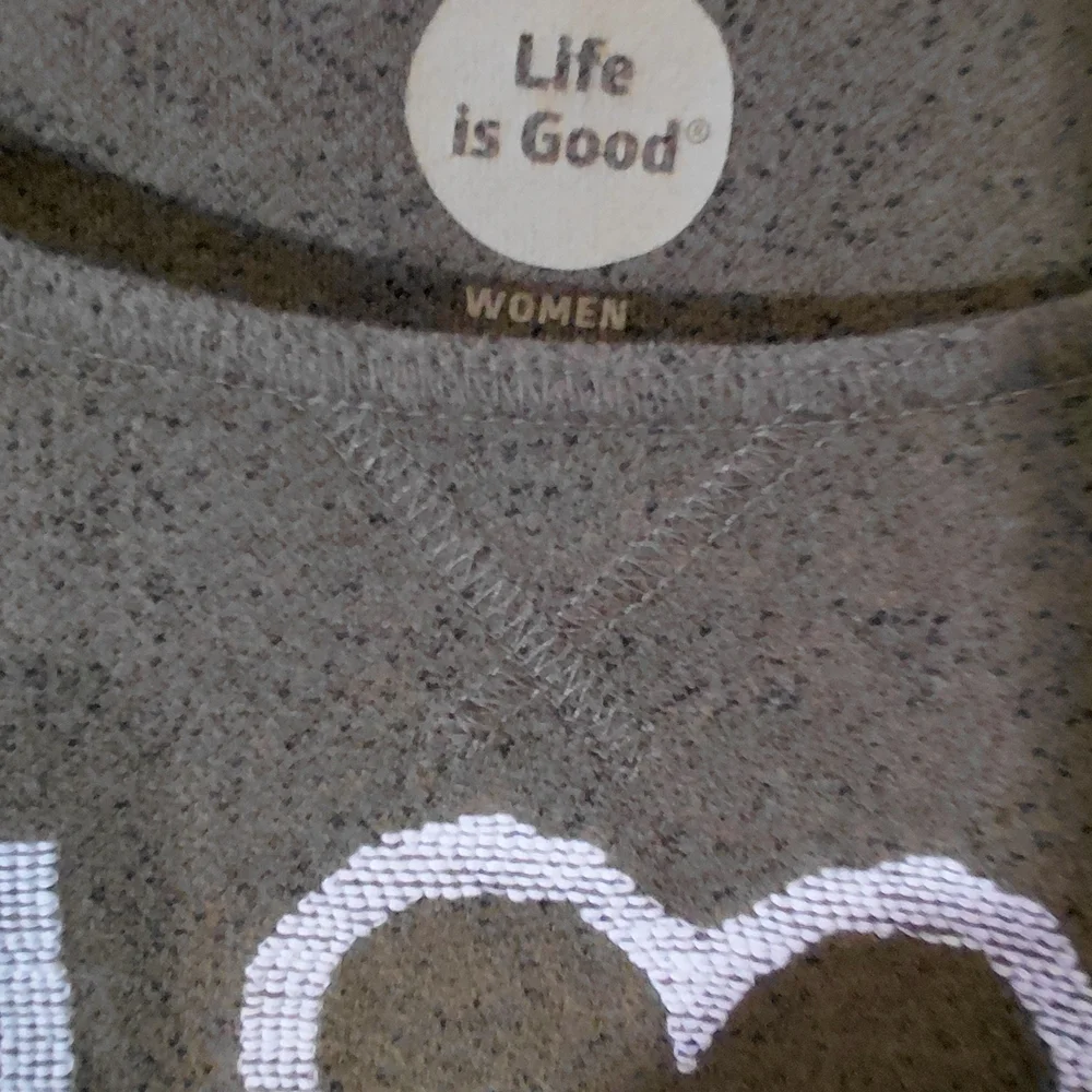 Life Is Good Green Sweatshirt with Heart Graphic - Picture 8 of 11